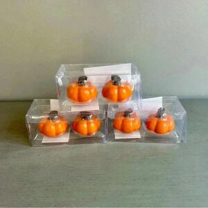 Celebrate It Pumpkin Place Card Holders Halloween Thanksgiving 6 Total NEW Decor
